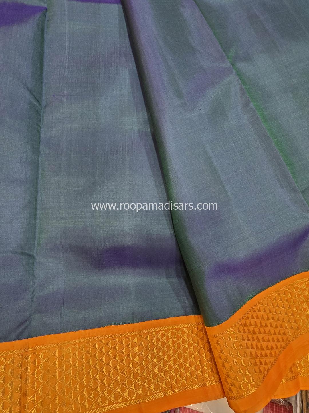 Pure Silk Madisar(with silk mark)-10YARDS PURE SILK PATTU MADISAR KORVAI BORDER WITHOUT BLOUSE PIECE - Image 3