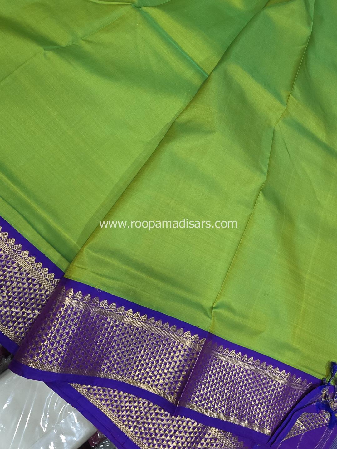 Pure Silk Madisar(with silk mark)-10YARDS PURE SILK PATTU MADISAR KORVAI BORDER WITHOUT BLOUSE PIECE - Image 3